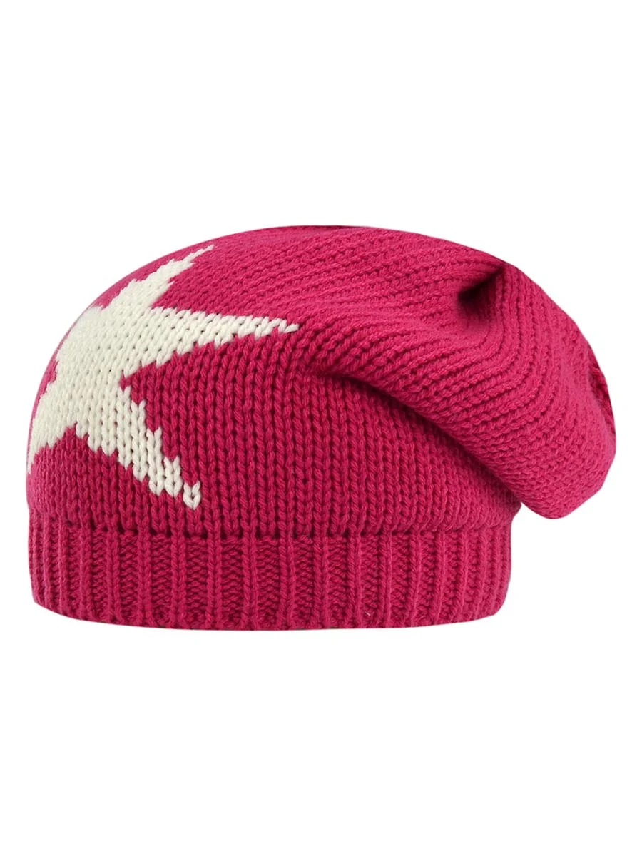 Dziewczęca czapka beanie z gwiazdą różowa Doll r.51