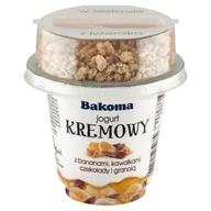 Kefiry, jogurty, maślanki - Bakoma Jogurt kremowy z bananami kawałkami czekolady i granolą 230 g - miniaturka - grafika 1
