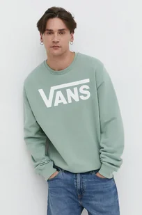 Vans bluza bawełniana męska kolor zielony z nadrukiem - Bluzy męskie - miniaturka - grafika 1