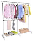 Wieszaki i stojaki - Wieszak regulowany stojący na kółkach Rufo biały - miniaturka - grafika 1