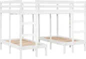 Łóżka dla dzieci i młodzieży - vidaXL vidaXL Potrójne łóżko piętrowe, białe, 140x200/70x140 cm, sosnowe - miniaturka - grafika 1
