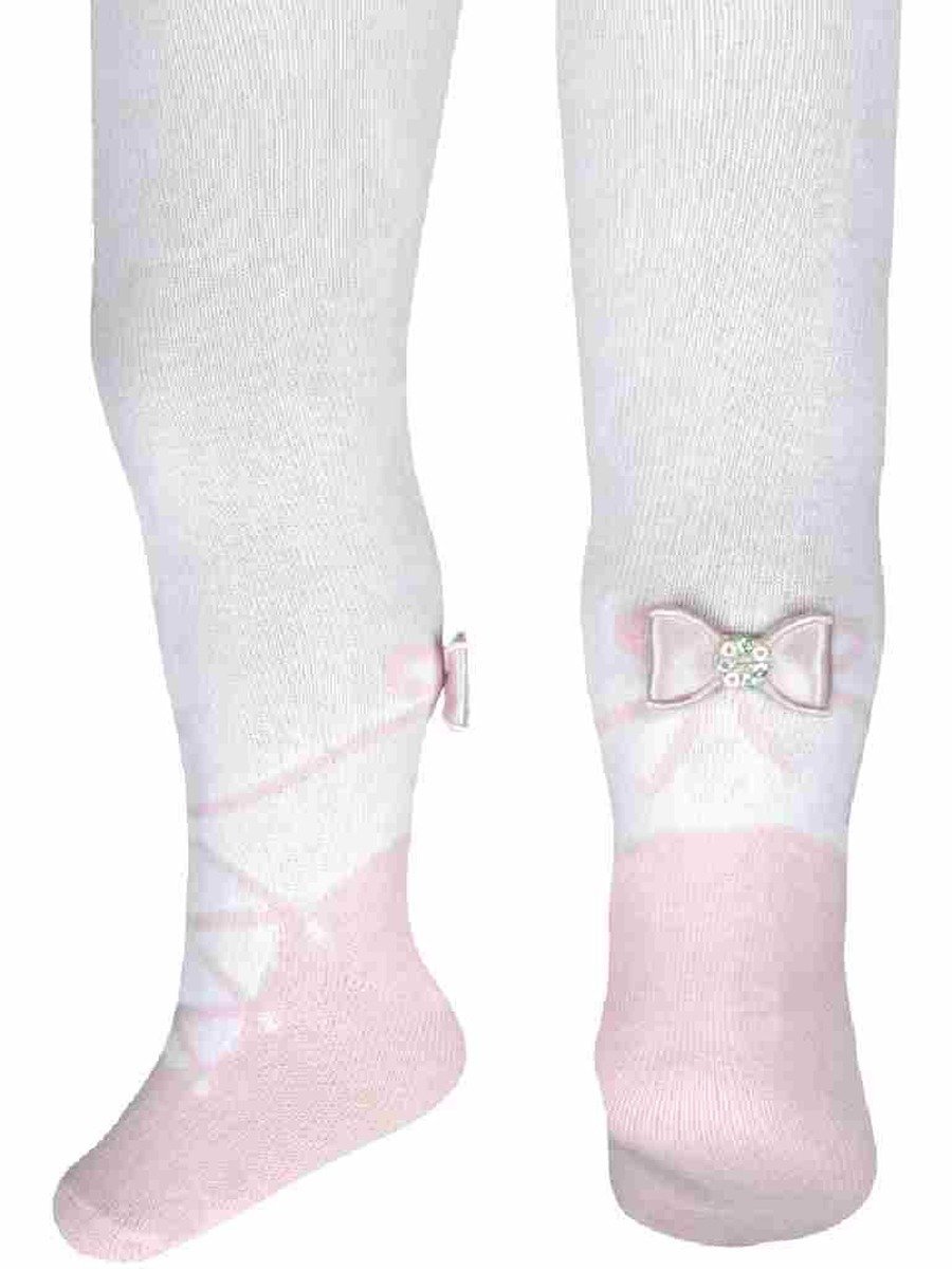 Dziewczęce rajstopy bawełniane baletnica białe Milusie