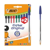 Długopisy - BIC Cristal Original Długopisy kulkowe, średnia końcówka (1 mm) – różne kolory, opakowanie 10 sztuk - miniaturka - grafika 1