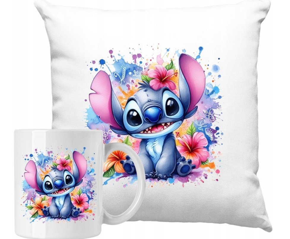 ZESTAW PODUSZKA + KUBEK Stich Sticz Dziecięca + IMIĘ #2