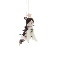 Bombki - Zawieszka PETTIES filcowa świąteczny kotek 13 cm HOMLA - miniaturka - grafika 1