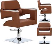 Fotele fryzjerskie - Fotel fryzjerski Gaja Black hydrauliczny obrotowy do salonu fryzjerskiego krzesło fryzjerskie - miniaturka - grafika 1
