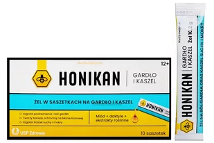 Honikan Gardło i Kaszel żel na ból gardła i kaszel 10 saszetek - Nalewki - miniaturka - grafika 1