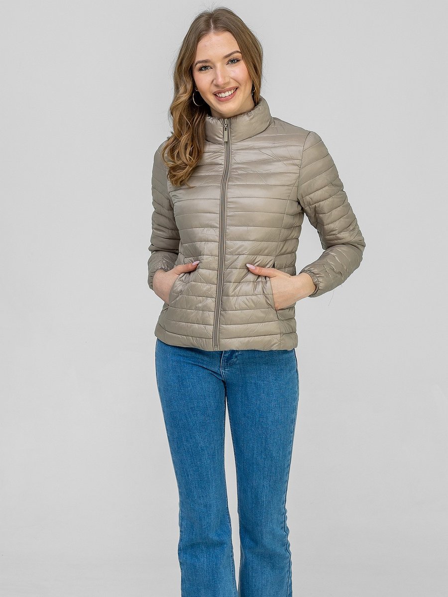 LEKKA PIKOWANA PRZEJŚCIOWA KURTKA DAMSKA ZE STÓJKĄ