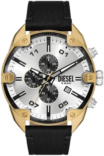 Zegarek Zegarek Diesel DZ4671 Black Leather Strap 49mm - Zegarki męskie - miniaturka - grafika 1
