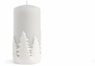 Świeca pieńkowa Zimowe drzewko szara - 80 x 100 mm - 1 szt. - Świece - miniaturka - grafika 1