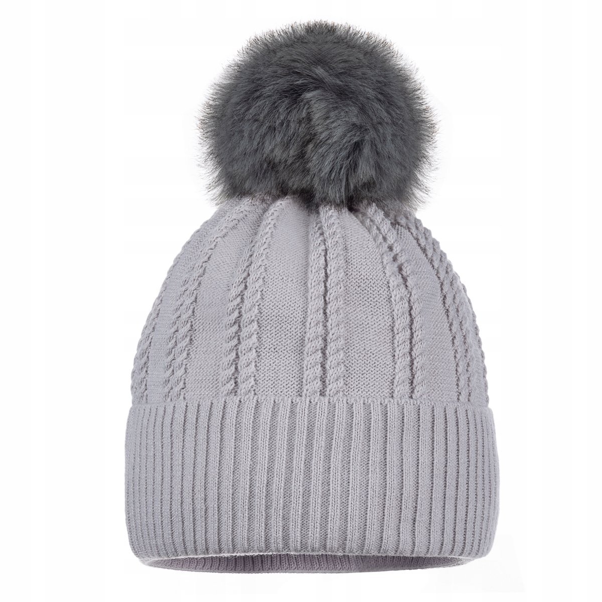 Modna Stylowa Zimowa Czapka Damska Z Dużym Pomponem Ciepła Na Zimę Kolory