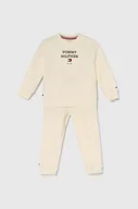 Komplety dla niemowląt - Tommy Hilfiger dres niemowlęcy kolor beżowy - miniaturka - grafika 1