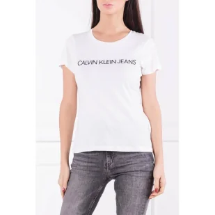 CALVIN KLEIN JEANS T-shirt CORE INSTITUTIONAL | Regular Fit - Koszulki i topy damskie - miniaturka - grafika 1