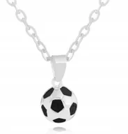Naszyjniki - Naszyjnik srebrny piłka nożna football prezent - miniaturka - grafika 1
