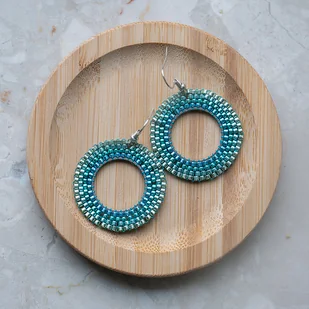 Kolczyki w morskich odcieniach z gradientem - Kolczyki - miniaturka - grafika 1