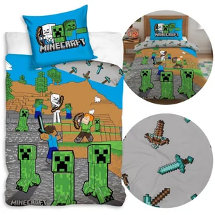 Minecraft DWUSTRONNA, bawełniana pościel dziecięca na zamek, komplet pościeli DLA GRACZA, 100% BAWEŁNA 140x200cm+70x90cm OEKO-TEX - Pościel dla dzieci Minecraft DWUSTRONNA, bawełniana pościel dziecięca na zamek, komplet pościeli DLA GRACZA, 100% BAWEŁNA 140x200cm+70x90cm OEKO-TEX - Pościel dla dzieci - miniaturka - grafika 1