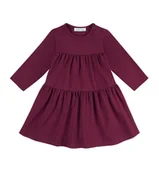 Sukienki - Sukienka niemowlęca z przeszyciami bordowa - 74 - miniaturka - grafika 1