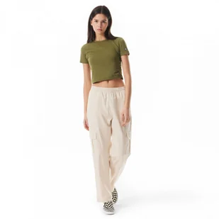 Damskie spodnie casual Champion Legacy Cargo Pants - beżowe - CHAMPION - Spodnie sportowe damskie - miniaturka - grafika 1