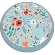 Dywany - Wewnętrzny dywan okrągły winylowy łąkowe kwiaty fi50 cm - miniaturka - grafika 1