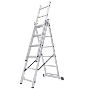 Drabina aluminiowa Holem, rozsuwana, 6-12 stopni, 150 kg - Drabiny - miniaturka - grafika 1