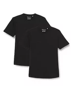 Koszulki męskie - TOM TAILOR Dwupak męski T-shirt z bawełnianego denimu z okrągłym dekoltem, 29999-Czarny, S - miniaturka - grafika 1