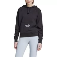 Bluzy damskie - adidas Damska bluza z kapturem GRAFICZNA GRAFICZNA FRANCUSKA TERRY LOOSE HOODIE, XS CZARNA - miniaturka - grafika 1