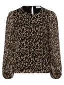 Koszule damskie - Vila - Bluzka damska VIFalia, niebieski|brązowy - miniaturka - grafika 1