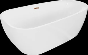 Mexen Giada wanna wolnostojąca 170 x 90 cm, biała połysk, przelew różowe złoto - 52741709000-60 - Wanny - miniaturka - grafika 1