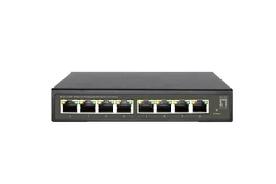 LevelOne GES-2108P łącza sieciowe Zarządzany L2 Gigabit Ethernet (10/100/1000) Obsługa PoE Czarny - Pozostałe akcesoria sieciowe - miniaturka - grafika 1