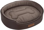 Sprzęt podróżny i transportery dla psów - Owalne legowisko ortopedyczne kojec dla psa Welsti brązowy L 68x55 antypoślizgowy - miniaturka - grafika 1