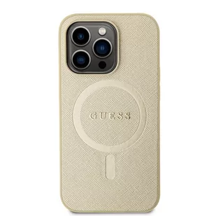 Guess GUHMP15XPSAHMCB iPhone 15 Pro Max 6.7" złoty/gold hardcase Saffiano MagSafe - Etui i futerały do telefonów - miniaturka - grafika 3