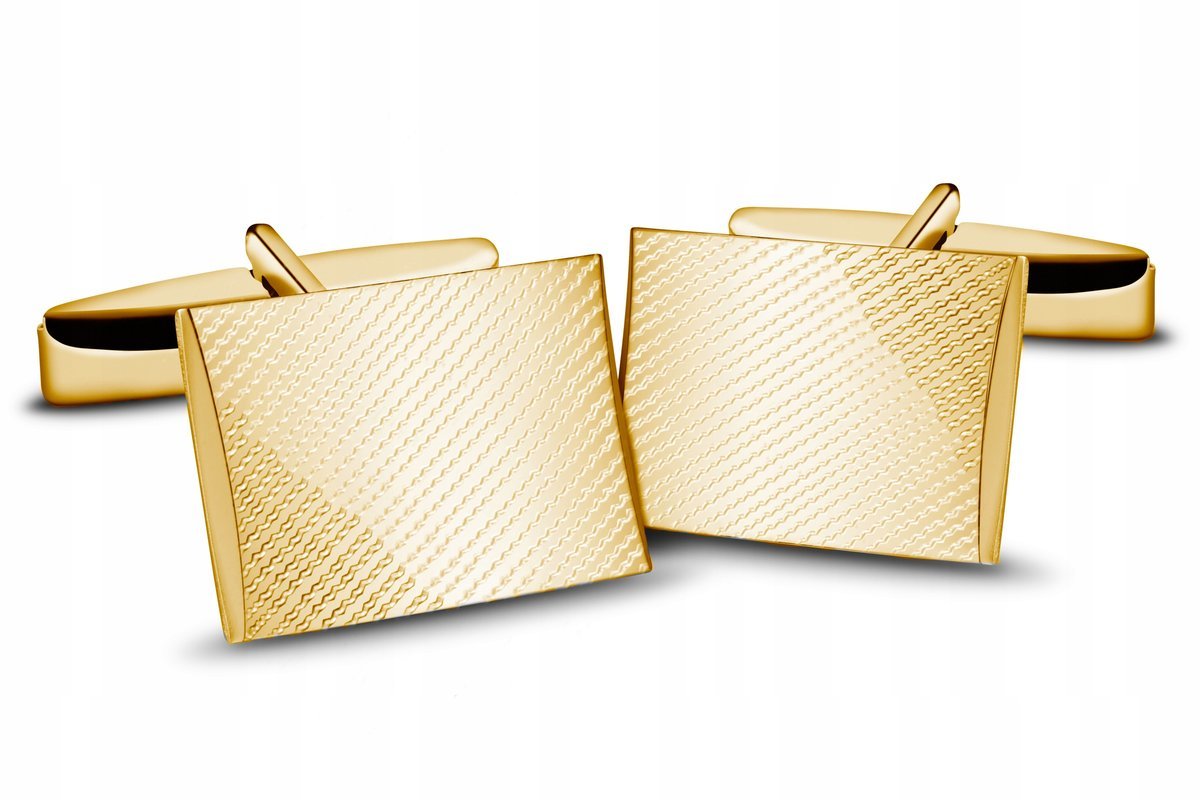 Spinki męskie próba 925, prążki wzdłuż całej spinki ,pozłacane