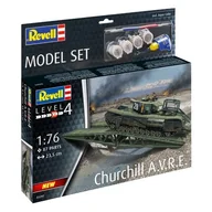 Modele do sklejania - Czołg do sklejania 1:76 63297 Churchill A.V.R.E + klej, 3 farbki, pędzelek Revell Cobi - miniaturka - grafika 1