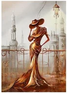 Zabawki kreatywne - Diamentowa Mozaika Kobieta Na Balkonie 30x40 - miniaturka - grafika 1