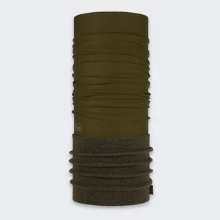 Komin wielofunkcyjny z polaru Buff Safety Polar Solid Military - Czapki i chusty sportowe damskie - miniaturka - grafika 1