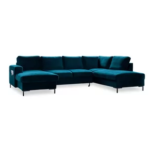 Morska aksamitna rozkładana sofa w kształcie litery "U" Miuform Lofty Lilly, prawostronna - Narożniki - miniaturka - grafika 1