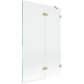 Parawany nawannowe - Mexen Lunar parawan nawannowy 2-skrzydłowy prawy 110 x 150 cm, transparent, złoty szczotkowany - 897-110-100-55-00-P - miniaturka - grafika 1