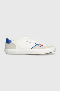 Pepe Jeans tenisówki PMS31038 męskie kolor biały TRAVIS BRIT M - Trampki męskie - miniaturka - grafika 1