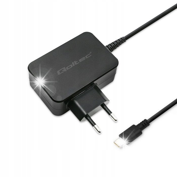 Qoltec Szybka Ładowarka zasilacz do laptopa 65W 5-20V 3-3.25A USB typ C PD