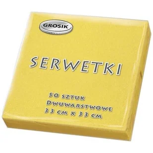 Grosik serwetki 33x33cm 2W, 50szt. żółty - Folia, papier śniadaniowy, serwetki - miniaturka - grafika 1