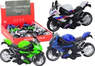 Zabawki zdalnie sterowane - LeanToys Motocykl Sportowy z Napędem Frykcyjnym 3 Kolory Biały Zielony Niebieski - miniaturka - grafika 1