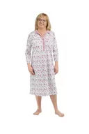 Bielizna nocna - KOSZULA NOCNA DAMSKA XL DŁUGI RĘKAW DŁUGA LUŹNA BAWEŁNIANA KWIATY RÓŻ - miniaturka - grafika 1