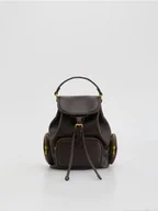 Torebki damskie - Reserved - Plecak z kieszeniami - ciemnobrązowy - miniaturka - grafika 1