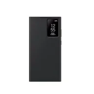 Portfele - Linkrunning Do etui na telefon z portfelem Galaxy S23 Ultra, pokrowiec ochronny z gniazdem na kartę, przezroczyste okienko z dotknięciem palcem, cz... - miniaturka - grafika 1