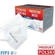 Maseczki ochronne i antywirusowe - Polska Maska Maski FFP3 Polskie z zaworkiem, BFE >99% - miniaturka - grafika 1