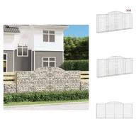 Ogrodzenia - vidaXL Gabiony z wysokim łukiem 20 szt. 300x30x120/140cm Ocynkowane żelazo - Donice i doniczki - miniaturka - grafika 1