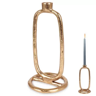 Home Styling Collection Świecznik Na Długą Świeczkę Aluminiowy Złoty 24 Cm - Świeczniki - miniaturka - grafika 1