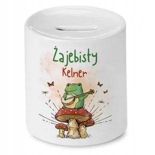 Skarbonka Dla Kelnera na Urodziny Imieniny Prezent z Nadrukiem ze Zdjęciem + Opakowanie na prezent (wzór 02) - Skarbonki - miniaturka - grafika 1