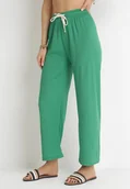 Spodnie damskie - Zielone Spodnie z Gumką w Pasie i Sznurkiem Trivisa - miniaturka - grafika 1