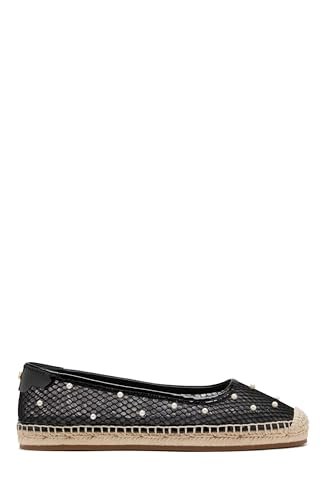 Kate Spade New York Espadryle damskie, wzór sieci rybackiej z perłami, płaskie baletki